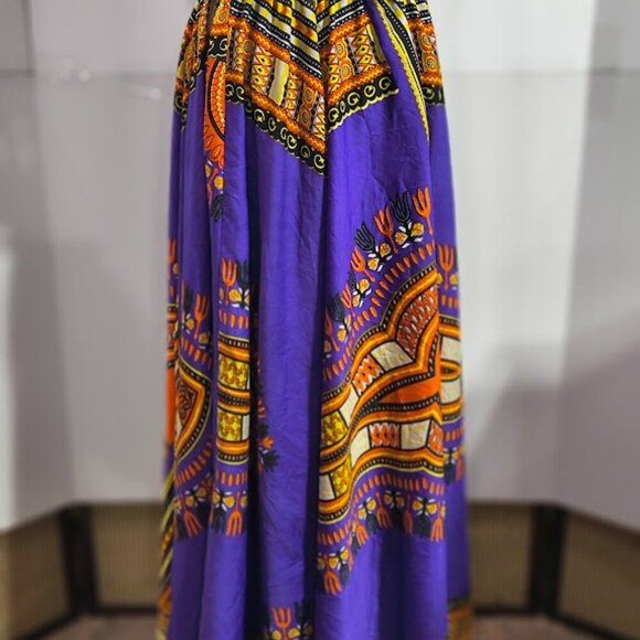 Lapogee Dashiki Print Purple Long Maxi Skirt and Small Scarf Women's Large - Picture 4 of 12